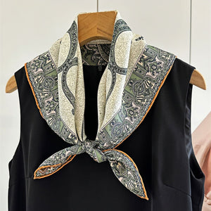 MaraSilk Pure Mulberry Silk Scarf - Square Italian Jacquard MS276