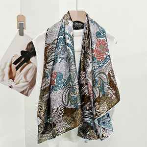 MaraSilk Pure Mulberry Silk Scarf - Square Jacquard MS468