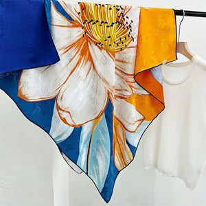 MaraSilk Pure Mulberry Silk Scarf - Square Jacquard MS468 41" x 41" MS46803