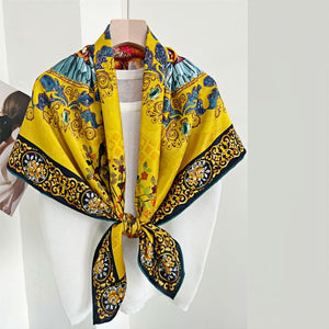 MaraSilk Pure Mulberry Silk Scarf - Square Jacquard MS468