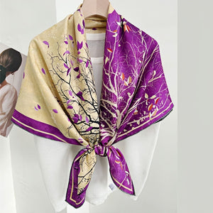 MaraSilk Pure Mulberry Silk Scarf - Square Jacquard MS468