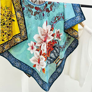 MaraSilk Pure Mulberry Silk Scarf - Square Jacquard MS468 41" x 41" MS46808