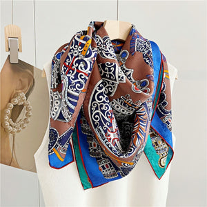 MaraSilk Pure Mulberry Silk Scarf - Square Jacquard MS484