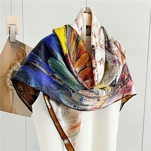 MaraSilk Pure Mulberry Silk Scarf - Square Jacquard MS484