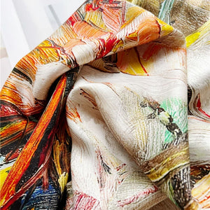 MaraSilk Pure Mulberry Silk Scarf - Square Jacquard MS484