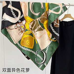 MaraSilk Pure Mulberry Silk Scarf - Square Jacquard MS489