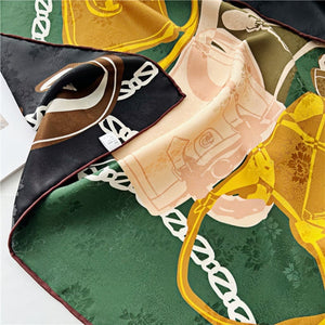 MaraSilk Pure Mulberry Silk Scarf - Square Jacquard MS489