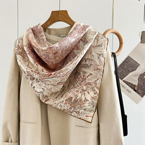 MaraSilk Pure Mulberry Silk Scarf - Square Jacquard MS492