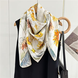 MaraSilk Pure Mulberry Silk Scarf - Square Jacquard MS494