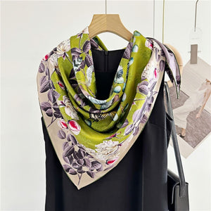 MaraSilk Pure Mulberry Silk Scarf - Square Jacquard MS495