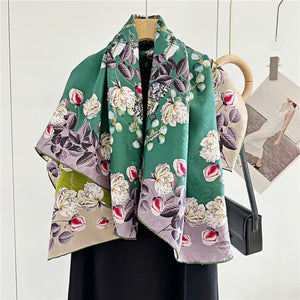 MaraSilk Pure Mulberry Silk Scarf - Square Jacquard MS495