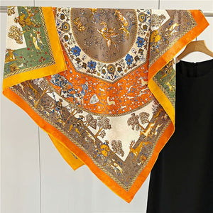 MaraSilk Pure Mulberry Silk Scarf - Square Jacquard MS499