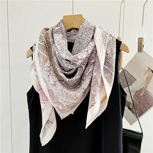 MaraSilk Pure Mulberry Silk Scarf - Square Jacquard MS499