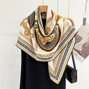 MaraSilk Pure Mulberry Silk Scarf - Square Jacquard MS499