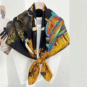 MaraSilk Pure Mulberry Silk Scarf - Square Jacquard MS500