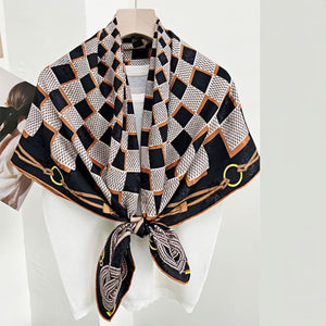 MaraSilk Pure Mulberry Silk Scarf - Square Jacquard MS500