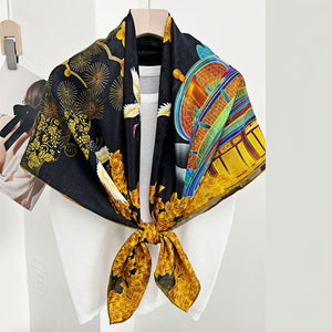 MaraSilk Pure Mulberry Silk Scarf - Square Jacquard MS500