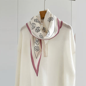 MaraSilk Pure Mulberry Silk-Wool Scarf - Diamond MS812