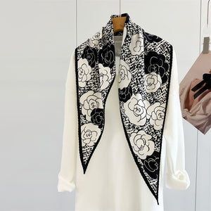 MaraSilk Pure Mulberry Silk-Wool Scarf - Diamond MS812