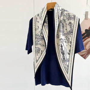 MaraSilk Pure Mulberry Silk-Wool Scarf - Diamond MS812