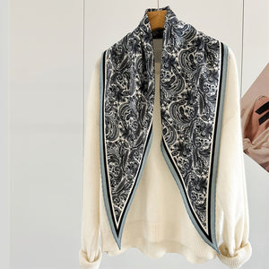 MaraSilk Pure Mulberry Silk-Wool Scarf - Diamond MS812