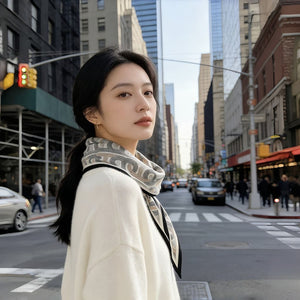 MaraSilk Pure Mulberry Silk-Wool Scarf - Diamond MS813