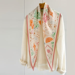 MaraSilk Pure Mulberry Silk-Wool Scarf - Diamond MS813