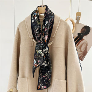 MaraSilk Pure Mulberry Silk-Wool Scarf - Ribbon MS814