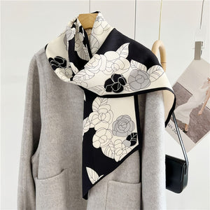 MaraSilk Pure Mulberry Silk-Wool Scarf - Ribbon MS814