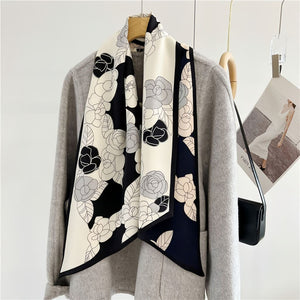 MaraSilk Pure Mulberry Silk-Wool Scarf - Ribbon MS814