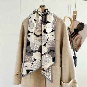 MaraSilk Pure Mulberry Silk-Wool Scarf - Ribbon MS814