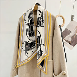 MaraSilk Pure Mulberry Silk-Wool Scarf - Ribbon MS814