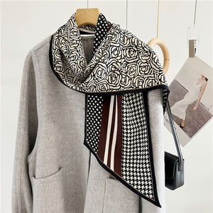 MaraSilk Pure Mulberry Silk-Wool Scarf - Ribbon MS814