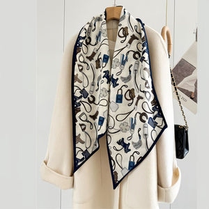 MaraSilk Pure Mulberry Silk-Wool Scarf - Ribbon MS814