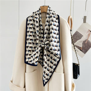 MaraSilk Pure Mulberry Silk-Wool Scarf - Ribbon MS814