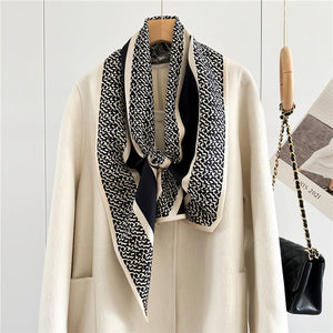 MaraSilk Pure Mulberry Silk-Wool Scarf - Ribbon MS814