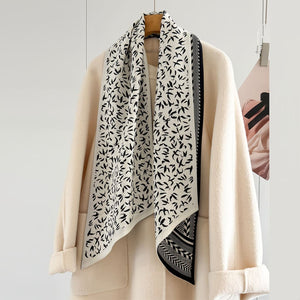 MaraSilk Pure Mulberry Silk-Wool Scarf - Ribbon MS814