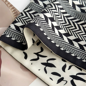 MaraSilk Pure Mulberry Silk-Wool Scarf - Ribbon MS814