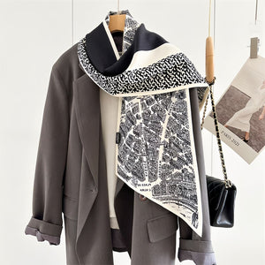 MaraSilk Pure Mulberry Silk-Wool Scarf - Ribbon MS814 57" x 10" MS81405