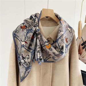 MaraSilk Pure Mulberry Silk-Wool Scarf - Ribbon MS814