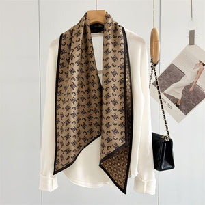 MaraSilk Pure Mulberry Silk-Wool Scarf - Ribbon MS814