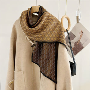 MaraSilk Pure Mulberry Silk-Wool Scarf - Ribbon MS814