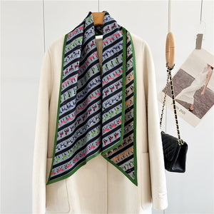 MaraSilk Pure Mulberry Silk-Wool Scarf - Ribbon MS814