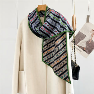 MaraSilk Pure Mulberry Silk-Wool Scarf - Ribbon MS814