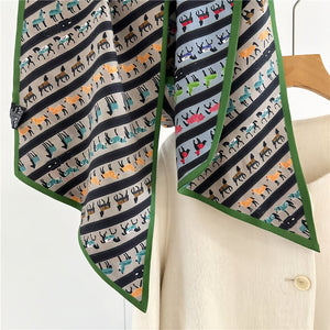 MaraSilk Pure Mulberry Silk-Wool Scarf - Ribbon MS814