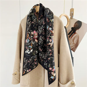 MaraSilk Pure Mulberry Silk-Wool Scarf - Ribbon MS814