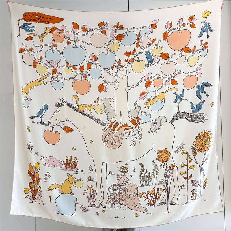 MaraSilk Pure Mulberry Silk-Wool Scarf - Square MS1025 53" x 53" MS102501