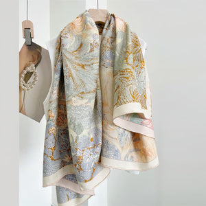 MaraSilk Pure Mulberry Silk-Wool Scarf - Square MS825