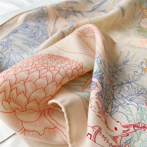 MaraSilk Pure Mulberry Silk-Wool Scarf - Square MS825