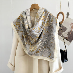 MaraSilk Pure Mulberry Silk-Wool Scarf - Square MS825